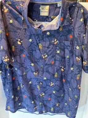 Tommy Bahama Blue Tropical Mickey Camp Shirt